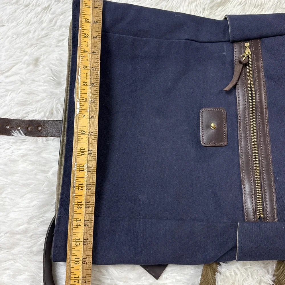 Esperos Soho Rolltop Backpack Navy Canvas Leather Straps USA Made‎ Laptop Bag